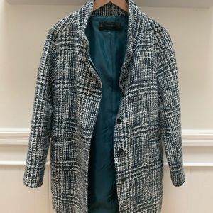 Zara Speckled Coat in green and white